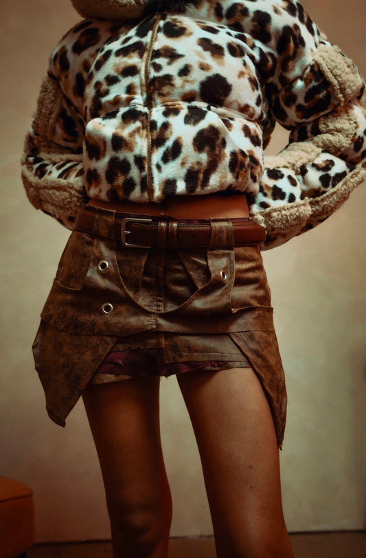 LEATHER UTILITY SKIRT